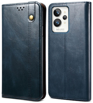 Cubix Flip Cover for realme GT 2 Pro  Handmade Leather Wallet Case with Kickstand Card Slots Magnetic Closure for realme GT 2 Pro (Navy Blue)