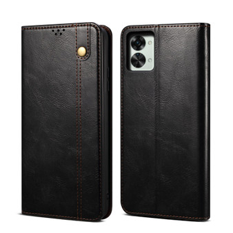 Cubix Flip Cover for OnePlus Nord 2T  Handmade Leather Wallet Case with Kickstand Card Slots Magnetic Closure for OnePlus Nord 2T (Black)