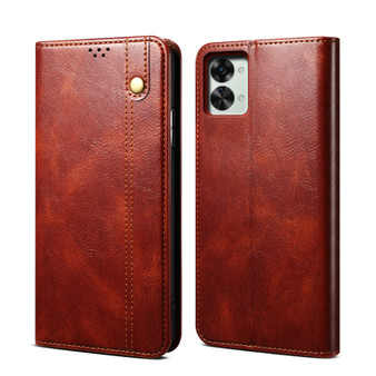 Cubix Flip Cover for OnePlus Nord 2T  Handmade Leather Wallet Case with Kickstand Card Slots Magnetic Closure for OnePlus Nord 2T (Brown)