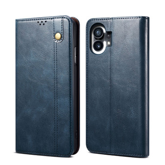 Cubix Flip Cover for Nothing Phone (1)  Handmade Leather Wallet Case with Kickstand Card Slots Magnetic Closure for Nothing Phone (1) (Navy Blue)