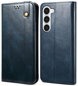 Cubix Flip Cover for Samsung Galaxy S23 Plus  Handmade Leather Wallet Case with Kickstand Card Slots Magnetic Closure for Samsung Galaxy S23 Plus (Navy Blue)