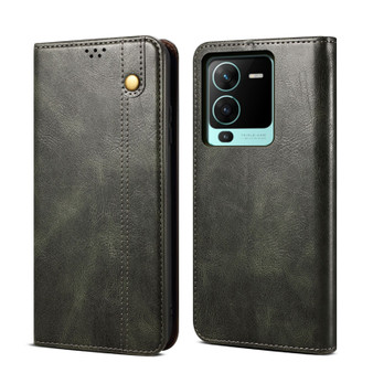 Cubix Flip Cover for vivo V25 Pro  Handmade Leather Wallet Case with Kickstand Card Slots Magnetic Closure for vivo V25 Pro (Forest Green)