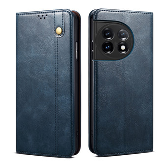 Cubix Flip Cover for OnePlus 11R  Handmade Leather Wallet Case with Kickstand Card Slots Magnetic Closure for OnePlus 11R (Navy Blue)