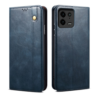 Cubix Flip Cover for Xiaomi 13 Pro  Handmade Leather Wallet Case with Kickstand Card Slots Magnetic Closure for Xiaomi 13 Pro (Navy Blue)