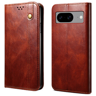 Cubix Flip Cover for Google Pixel 8  Handmade Leather Wallet Case with Kickstand Card Slots Magnetic Closure for Google Pixel 8 (Brown)