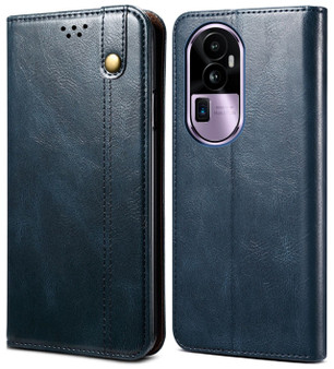 Cubix Flip Cover for Oppo Reno 10 Pro Plus / Pro+  Handmade Leather Wallet Case with Kickstand Card Slots Magnetic Closure for Oppo Reno 10 Pro Plus / Pro+ (Navy Blue)