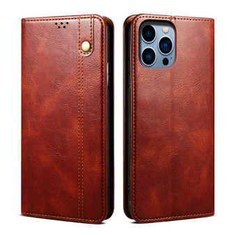 Cubix Flip Cover for Apple iPhone 15 Pro Max  Handmade Leather Wallet Case with Kickstand Card Slots Magnetic Closure for Apple iPhone 15 Pro Max (Brown)