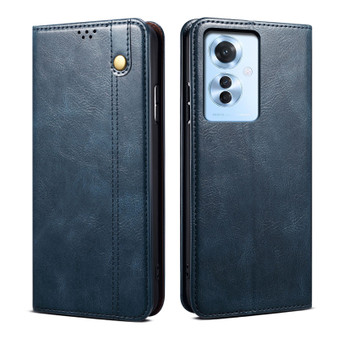 Cubix Flip Cover for OPPO F25 Pro  Handmade Leather Wallet Case with Kickstand Card Slots Magnetic Closure for OPPO F25 Pro (Navy Blue)