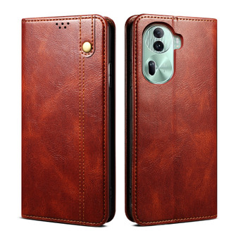 Cubix Flip Cover for Oppo Reno 11 Pro / Reno11 Pro  Handmade Leather Wallet Case with Kickstand Card Slots Magnetic Closure for Oppo Reno 11 Pro / Reno11 Pro (Brown)