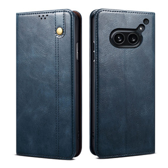 Cubix Flip Cover for Nothing Phone 2a  Handmade Leather Wallet Case with Kickstand Card Slots Magnetic Closure for Nothing Phone 2a (Navy Blue)