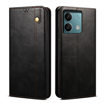 Cubix Flip Cover for Redmi Note 13 Pro  Handmade Leather Wallet Case with Kickstand Card Slots Magnetic Closure for Redmi Note 13 Pro (Black)