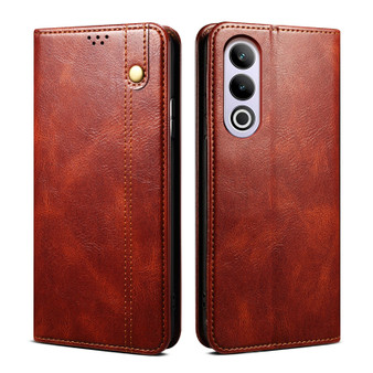 Cubix Flip Cover for OnePlus Nord CE4  Handmade Leather Wallet Case with Kickstand Card Slots Magnetic Closure for OnePlus Nord CE4 (Brown)