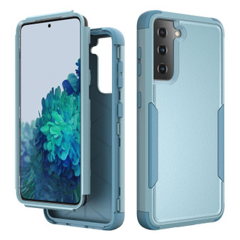 Cubix Capsule Back Cover For Samsung Galaxy S21 Shockproof Dust Drop Proof 3-Layer Full Body Protection Rugged Heavy Duty Durable Cover Case (Aqua)