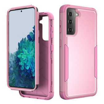 Cubix Capsule Back Cover For Samsung Galaxy S21 Plus Shockproof Dust Drop Proof 3-Layer Full Body Protection Rugged Heavy Duty Durable Cover Case (Pink)