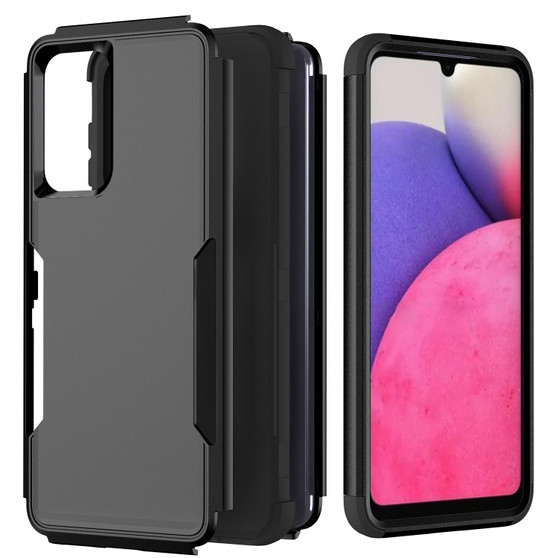 Cubix Capsule Back Cover For Samsung Galaxy A33 5G Shockproof Dust Drop Proof 3-Layer Full Body Protection Rugged Heavy Duty Durable Cover Case (Black)