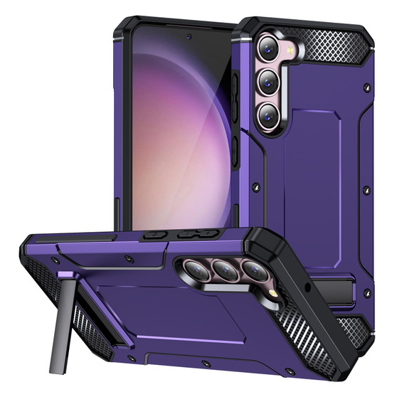 Cubix [Tough Armor] Case for Samsung Galaxy S23 [Military-Grade Drop Tested] Slim Rugged Defense Shield Shock Resistant Hybrid Heavy Duty Back Cover Kickstand (Purple)