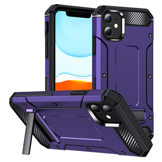 Cubix [Tough Armor] Case for Apple iPhone 11 [Military-Grade Drop Tested] Slim Rugged Defense Shield Shock Resistant Hybrid Heavy Duty Back Cover Kickstand (Purple)