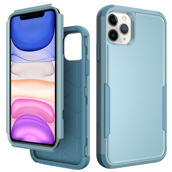 Cubix Capsule Back Cover For Apple iPhone 11 Pro Shockproof Dust Drop Proof 3-Layer Full Body Protection Rugged Heavy Duty Durable Cover Case (Aqua)