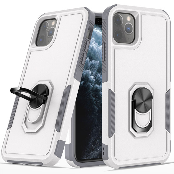 Cubix Mystery Case for Apple iPhone 11 Pro Military Grade Shockproof with Metal Ring Kickstand for Apple iPhone 11 Pro Phone Case - White