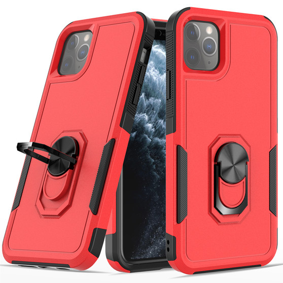 Cubix Mystery Case for Apple iPhone 11 Pro Military Grade Shockproof with Metal Ring Kickstand for Apple iPhone 11 Pro Phone Case - Red