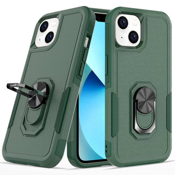 Cubix Mystery Case for Apple iPhone 14 Military Grade Shockproof with Metal Ring Kickstand for Apple iPhone 14 Phone Case - Olive Green