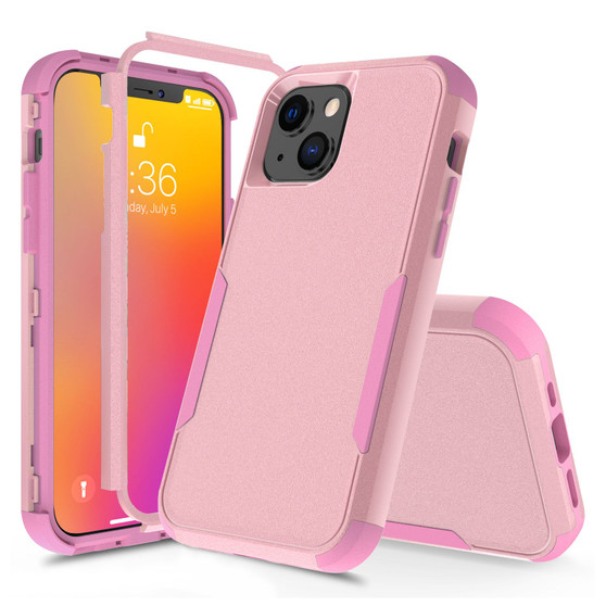 Cubix Capsule Back Cover For Apple iPhone 13 mini Shockproof Dust Drop Proof 3-Layer Full Body Protection Rugged Heavy Duty Durable Cover Case (Pink)
