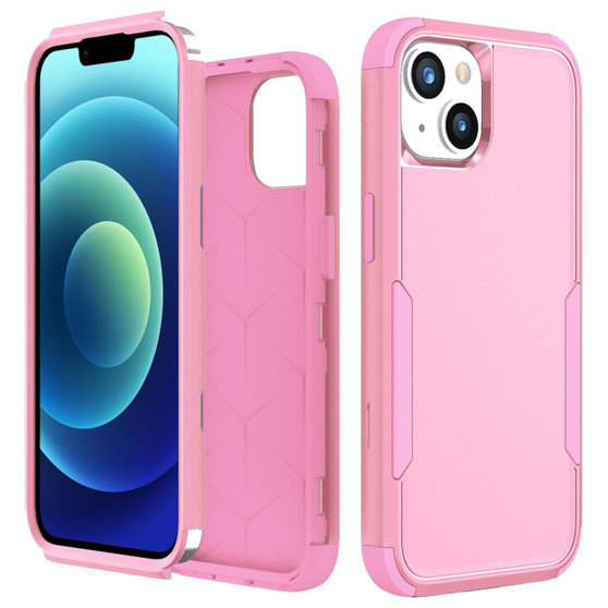 Cubix Capsule Back Cover For Apple iPhone 14 Plus Shockproof Dust Drop Proof 3-Layer Full Body Protection Rugged Heavy Duty Durable Cover Case (Pink)