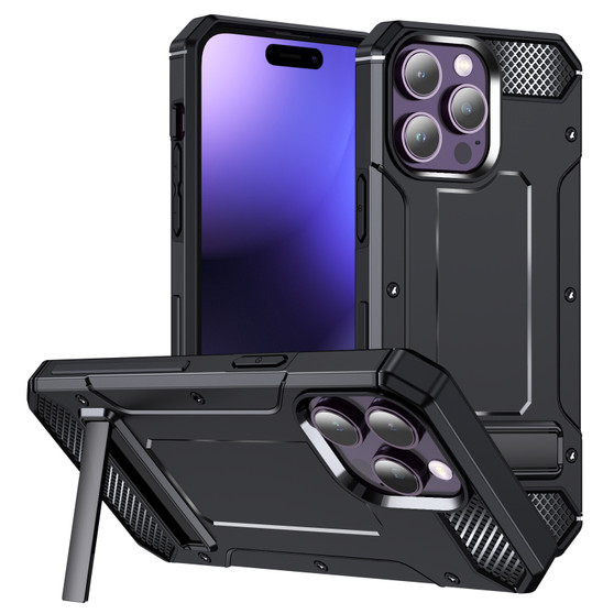 Cubix [Tough Armor] Case for Apple iPhone 13 Pro [Military-Grade Drop Tested] Slim Rugged Defense Shield Shock Resistant Hybrid Heavy Duty Back Cover Kickstand (Black)