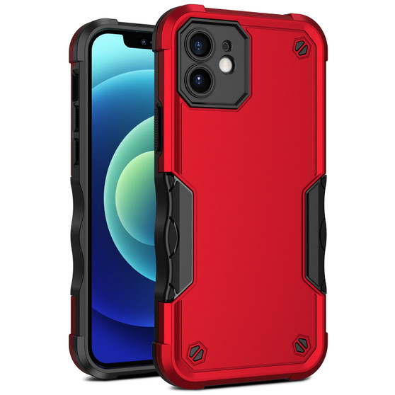 Cubix Armor Series Apple iPhone 12 Case [10FT Military Drop Protection] Shockproof Protective Phone Cover Slim Thin Case for Apple iPhone 12 (Red)