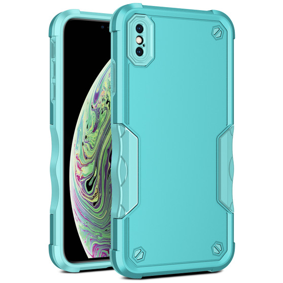 Cubix Armor Series Apple iPhone XS / iPhone X (5.8 Inch) Case [10FT Military Drop Protection] Shockproof Protective Phone Cover Slim Thin Case for Apple iPhone XS / iPhone X (5.8 Inch) (Aqua)