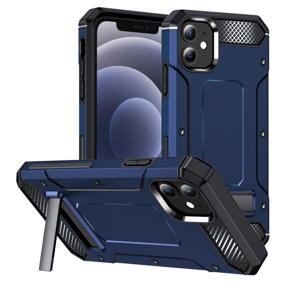 Cubix [Tough Armor] Case for Apple iPhone 12 Pro / iPhone 12 (6.1 Inch) [Military-Grade Drop Tested] Slim Rugged Defense Shield Shock Resistant Hybrid Heavy Duty Back Cover Kickstand (Navy Blue)