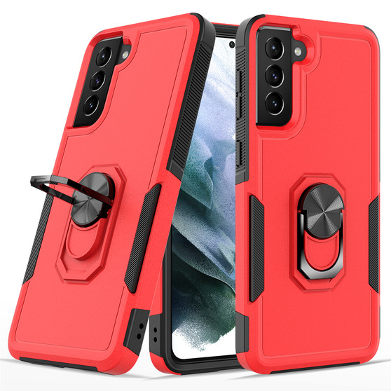 Cubix Mystery Case for Samsung Galaxy S21 Plus Military Grade Shockproof with Metal Ring Kickstand for Samsung Galaxy S21 Plus Phone Case - Red