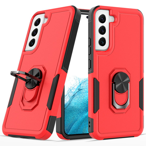 Cubix Mystery Case for Samsung Galaxy S22 Plus Military Grade Shockproof with Metal Ring Kickstand for Samsung Galaxy S22 Plus Phone Case - Red