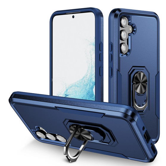 Cubix Defender Back Cover For Samsung Galaxy A54 5G Shockproof Dust Drop Proof 2-Layer Full Body Protection Rugged Heavy Duty Ring Cover Case (Navy)