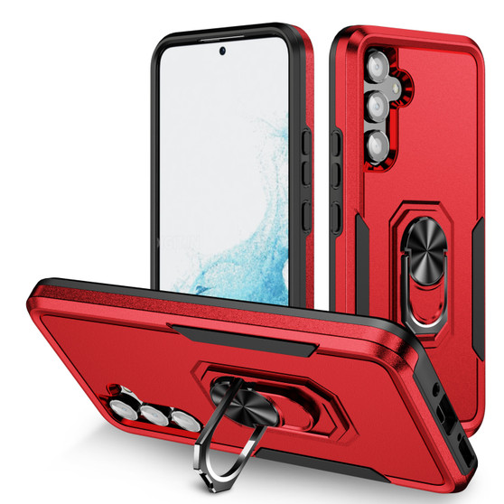 Cubix Defender Back Cover For Samsung Galaxy A54 5G Shockproof Dust Drop Proof 2-Layer Full Body Protection Rugged Heavy Duty Ring Cover Case (Red)