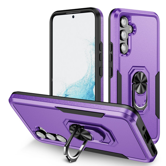 Cubix Defender Back Cover For Samsung Galaxy A54 5G Shockproof Dust Drop Proof 2-Layer Full Body Protection Rugged Heavy Duty Ring Cover Case (Purple)