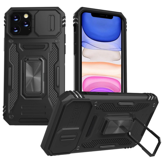 Cubix Artemis Series Back Cover for Apple iPhone 11 Pro Max Case with Stand & Slide Camera Cover Military Grade Drop Protection Case for Apple iPhone 11 Pro Max (Black) 
