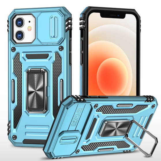 Cubix Artemis Series Back Cover for Apple iPhone 12 Pro / iPhone 12 (6.1 Inch) Case with Stand & Slide Camera Cover Military Grade Drop Protection Case for Apple iPhone 12 Pro / iPhone 12 (6.1 Inch) (Sky Blue) 