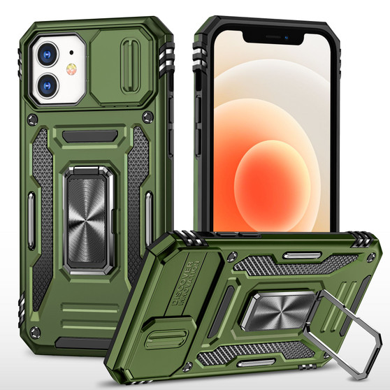 Cubix Artemis Series Back Cover for Apple iPhone 12 Pro / iPhone 12 (6.1 Inch) Case with Stand & Slide Camera Cover Military Grade Drop Protection Case for Apple iPhone 12 Pro / iPhone 12 (6.1 Inch) (Olive Green) 