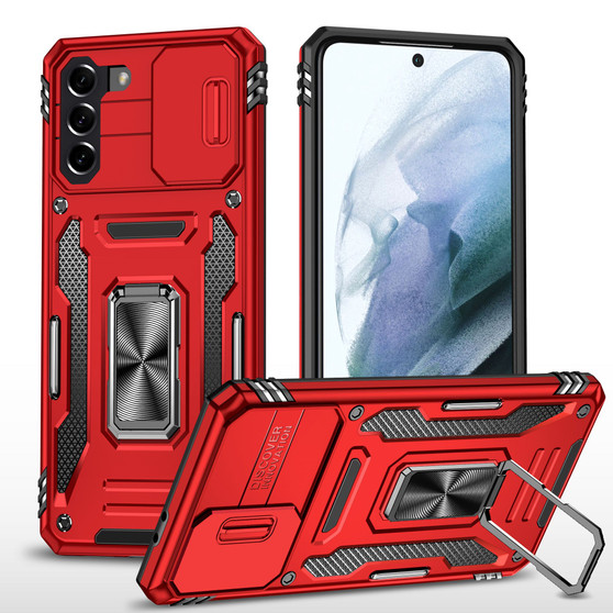 Cubix Artemis Series Back Cover for Samsung Galaxy S21 Plus Case with Stand & Slide Camera Cover Military Grade Drop Protection Case for Samsung Galaxy S21 Plus (Red) 