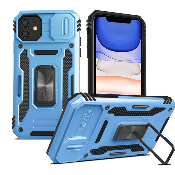 Cubix Artemis Series Back Cover for Apple iPhone 11 Case with Stand & Slide Camera Cover Military Grade Drop Protection Case for Apple iPhone 11 (Sky Blue) 