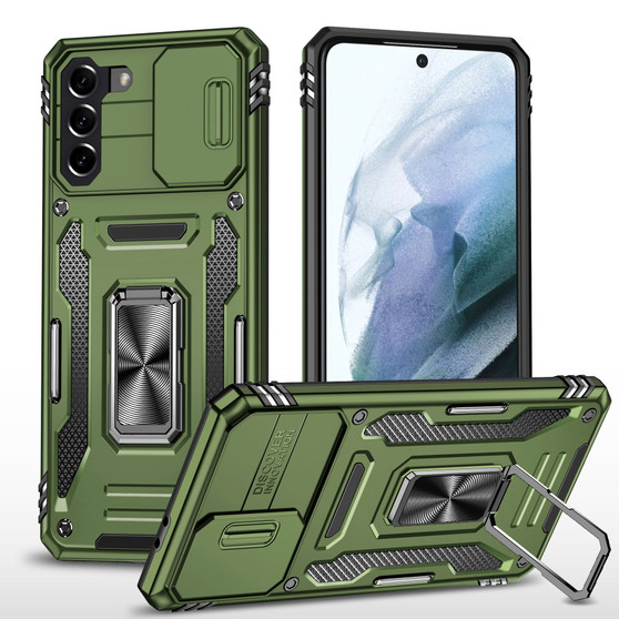 Cubix Artemis Series Back Cover for Samsung Galaxy S21 Plus Case with Stand & Slide Camera Cover Military Grade Drop Protection Case for Samsung Galaxy S21 Plus (Olive Green) 