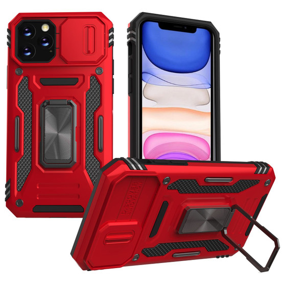 Cubix Artemis Series Back Cover for Apple iPhone 11 Pro Case with Stand & Slide Camera Cover Military Grade Drop Protection Case for Apple iPhone 11 Pro (Red) 