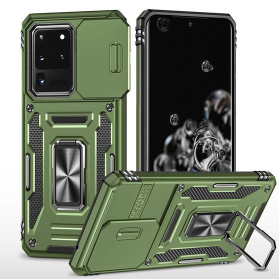 Cubix Artemis Series Back Cover for Samsung Galaxy S20 Ultra Case with Stand & Slide Camera Cover Military Grade Drop Protection Case for Samsung Galaxy S20 Ultra (Olive Green) 