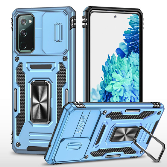 Cubix Artemis Series Back Cover for Samsung Galaxy S20 FE Case with Stand & Slide Camera Cover Military Grade Drop Protection Case for Samsung Galaxy S20 FE (Sky Blue) 