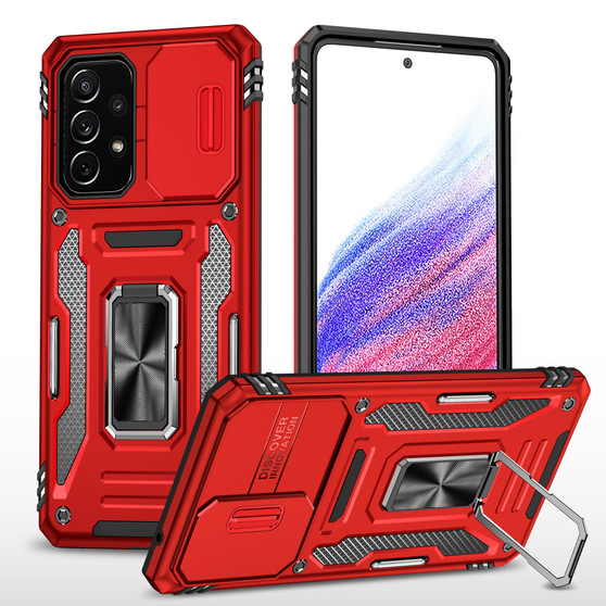 Cubix Artemis Series Back Cover for Samsung Galaxy A53 5G Case with Stand & Slide Camera Cover Military Grade Drop Protection Case for Samsung Galaxy A53 5G (Red) 