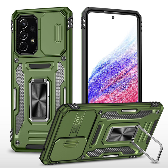 Cubix Artemis Series Back Cover for Samsung Galaxy A53 5G Case with Stand & Slide Camera Cover Military Grade Drop Protection Case for Samsung Galaxy A53 5G (Olive Green) 