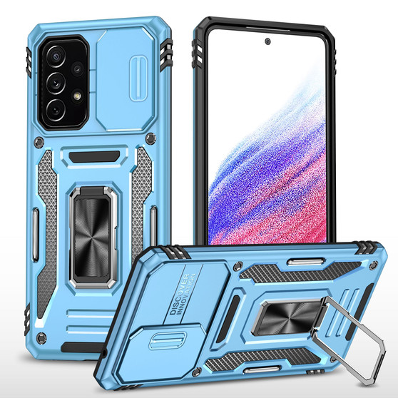 Cubix Artemis Series Back Cover for Samsung Galaxy A73 5G Case with Stand & Slide Camera Cover Military Grade Drop Protection Case for Samsung Galaxy A73 5G (Sky Blue) 