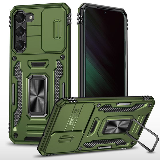 Cubix Artemis Series Back Cover for Samsung Galaxy S23 Plus Case with Stand & Slide Camera Cover Military Grade Drop Protection Case for Samsung Galaxy S23 Plus (Olive Green) 