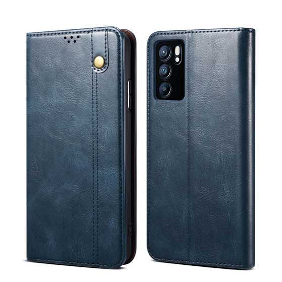 Cubix Flip Cover for Oppo Reno6 Pro 5G /Reno 6 Pro 5G  Handmade Leather Wallet Case with Kickstand Card Slots Magnetic Closure for Oppo Reno6 Pro 5G /Reno 6 Pro 5G (Navy Blue)